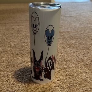 White Halloween stitch Character Tall Tumbler with Balloons